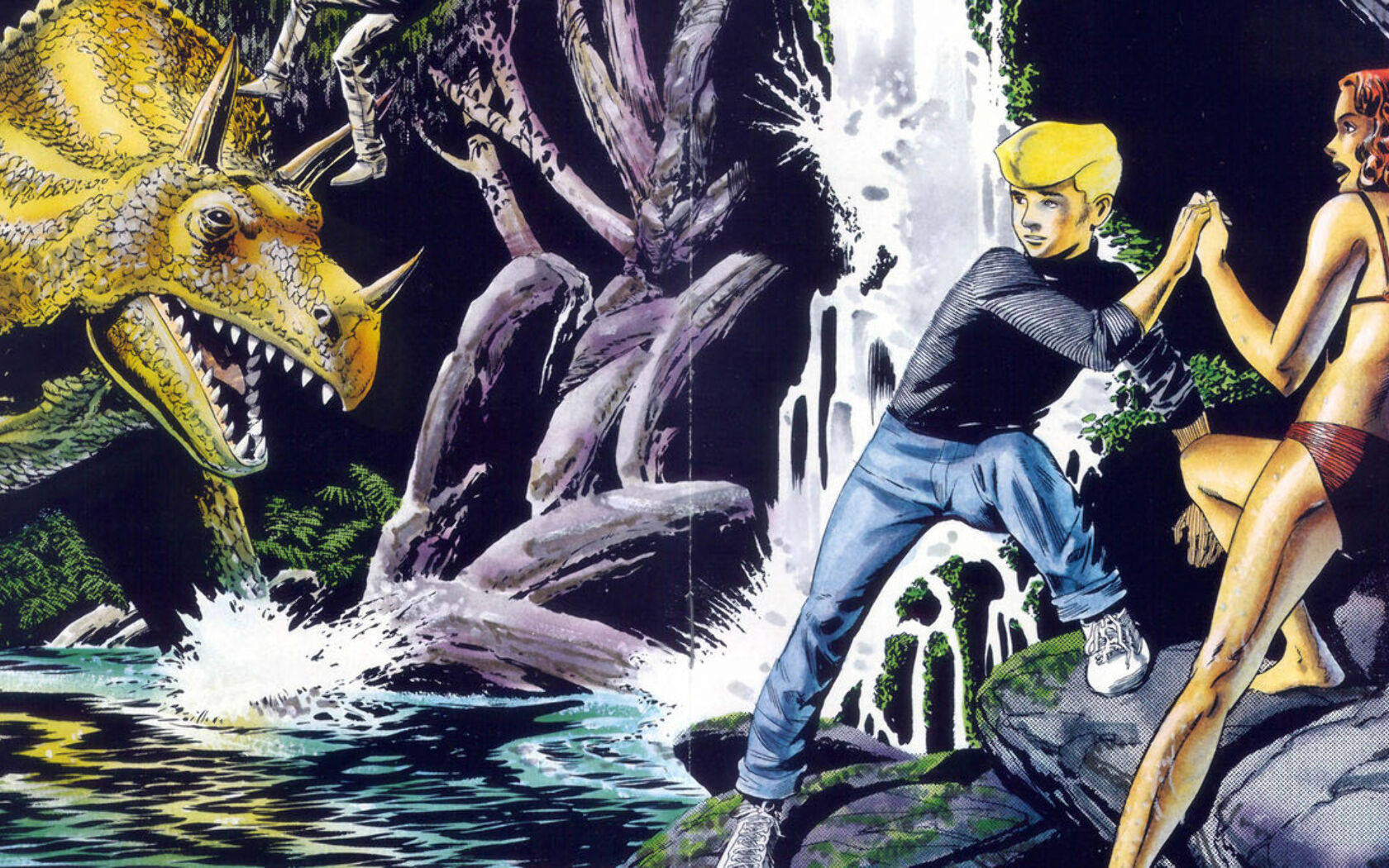 Jonny Quest With Dinosaur Background