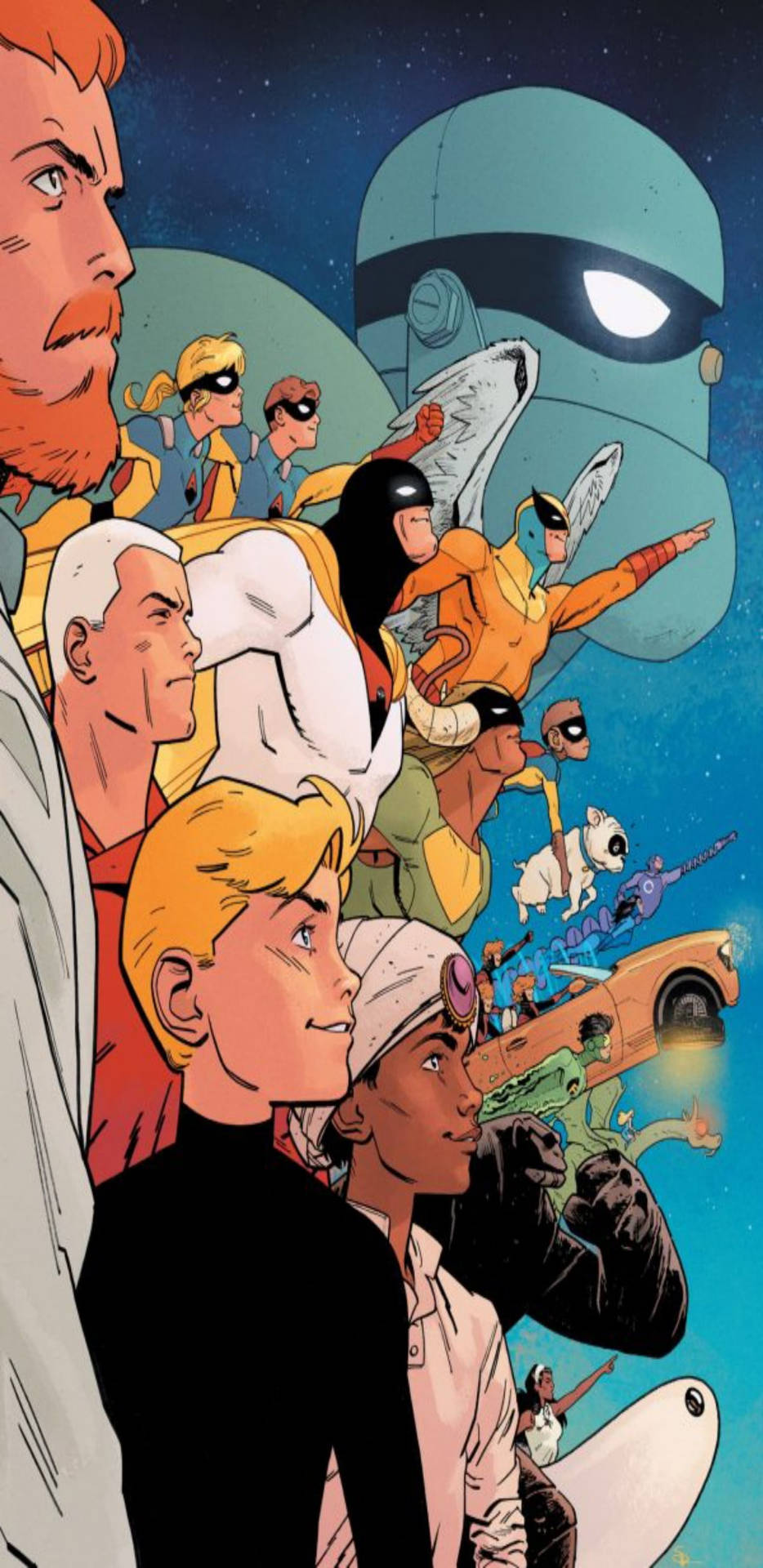 Jonny Quest With Superheroes Background