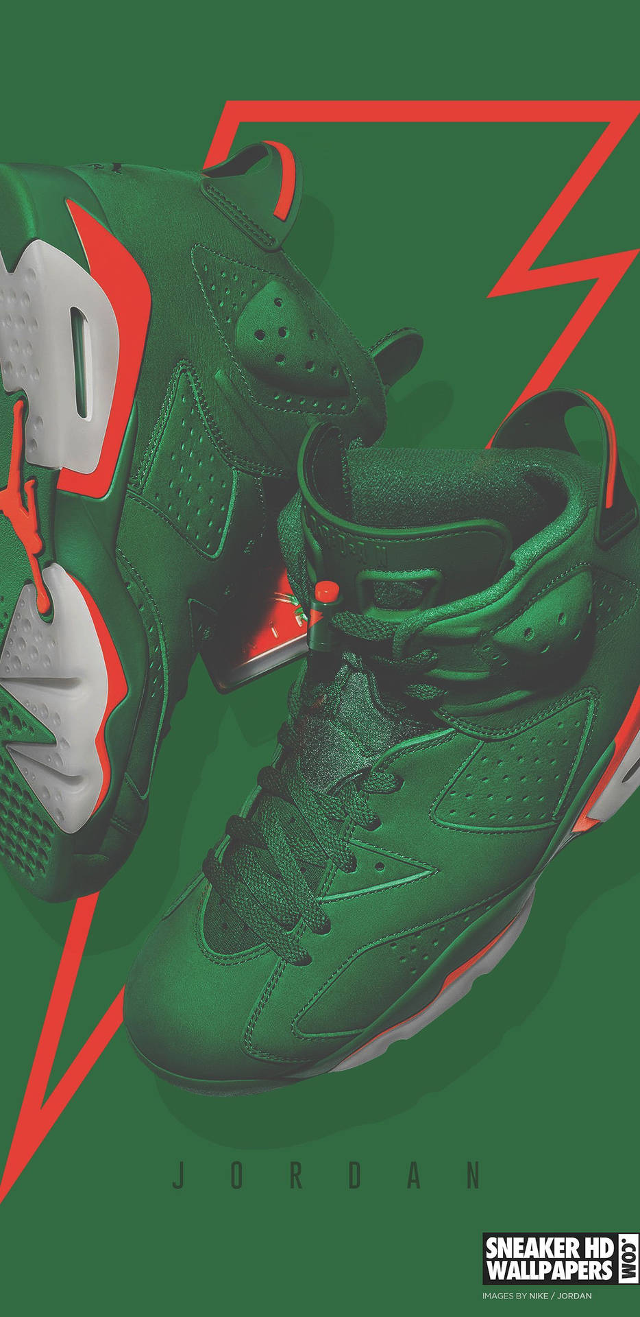 Jordan 7 Retro Green And Red Background