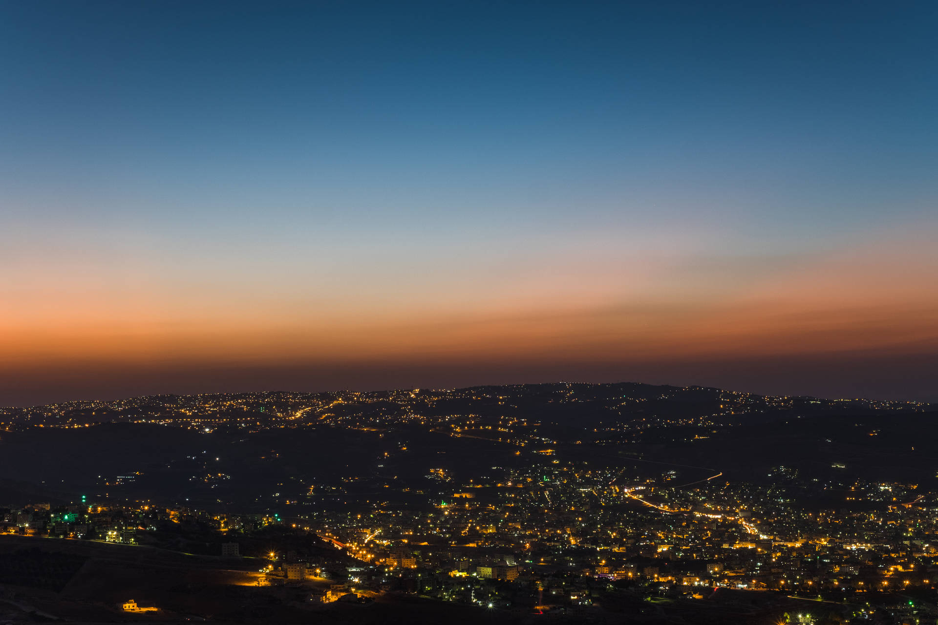Jordan Amman Night Lights Background