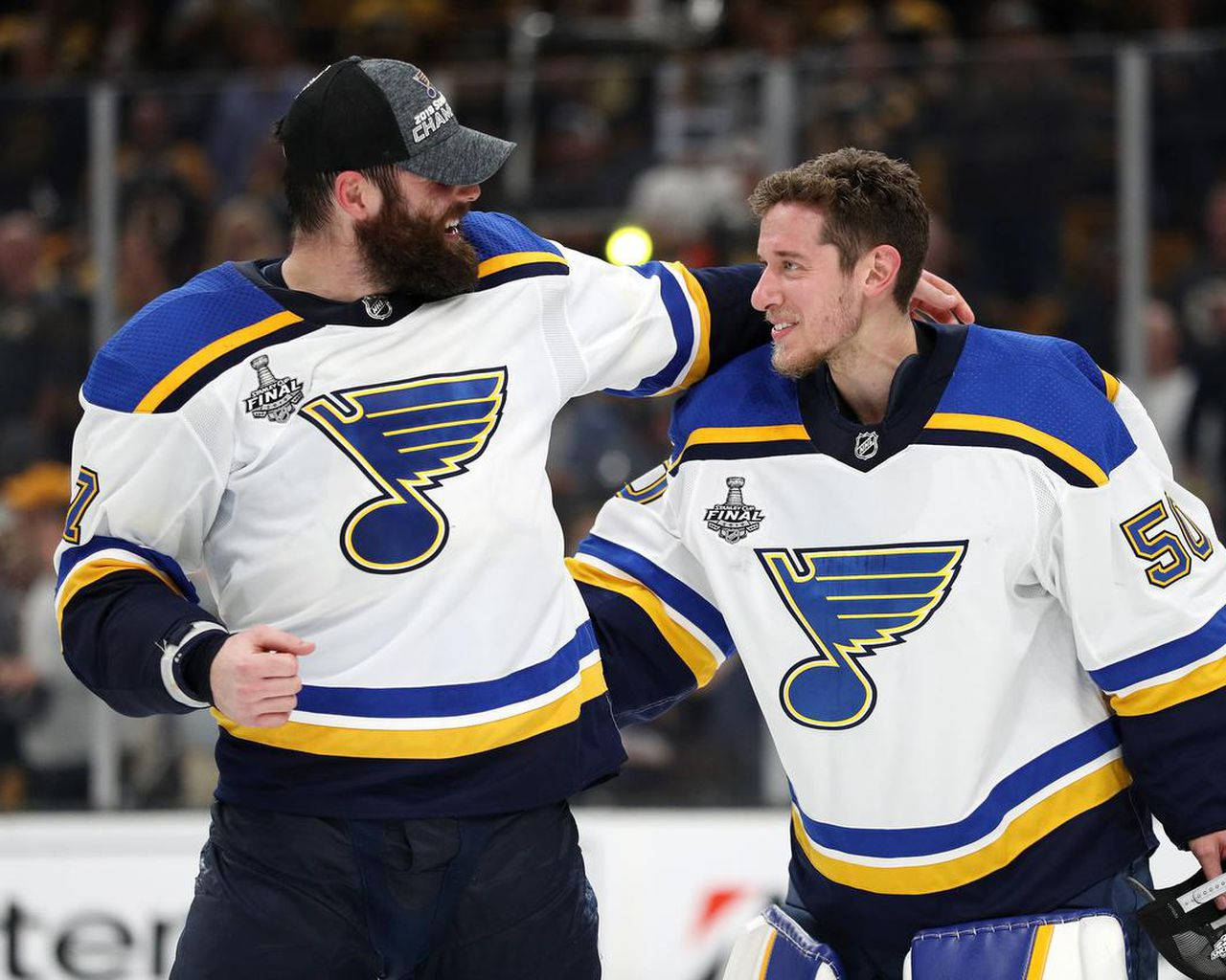 Jordan Binnington In Action At The Nhl Finals Background