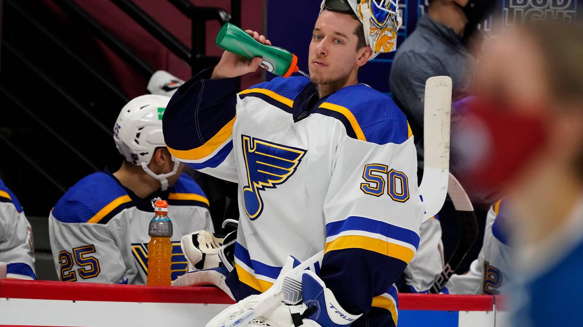 Jordan Binnington Skilled Goaltender Of Nhl Background