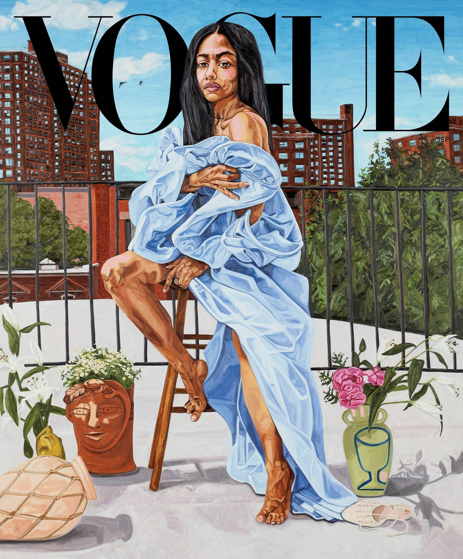 Jordan Casteel Vogue's Style Cover Painting Background