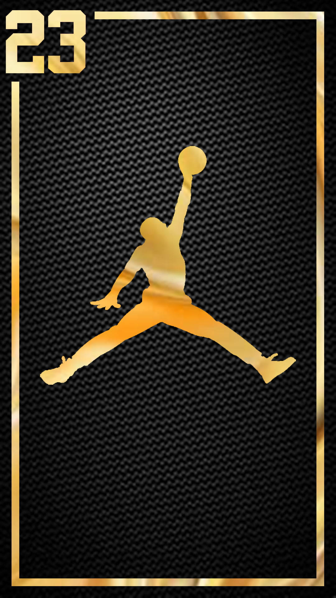 Jordan Logo Fancy Gold Carbon Fiber Background