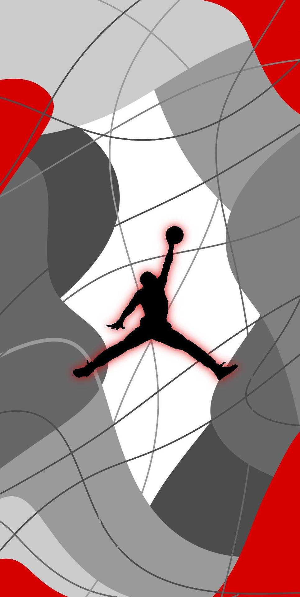 Jordan Logo Feint Glowing Red Background