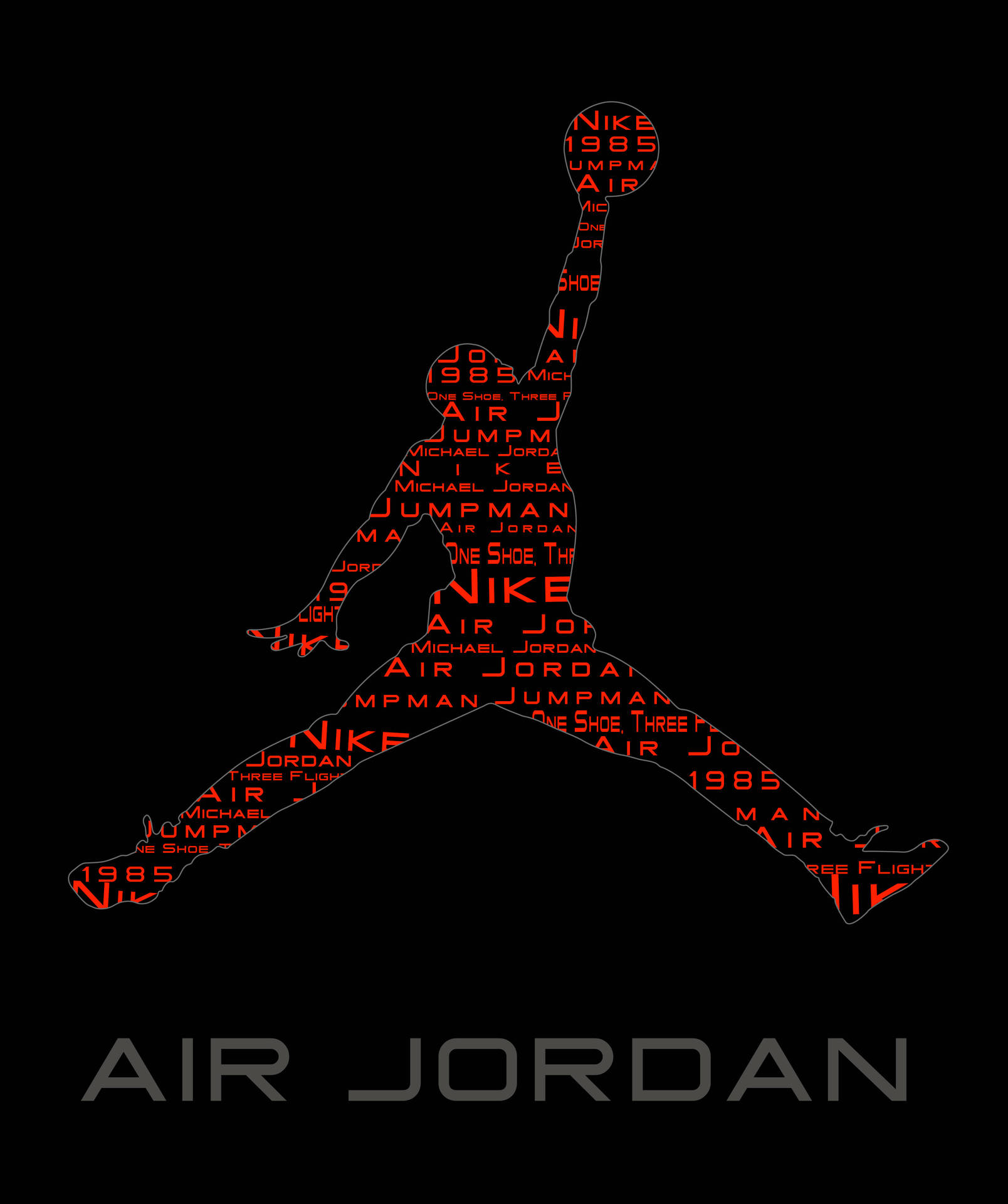 Jordan Logo Red Outline Text Background