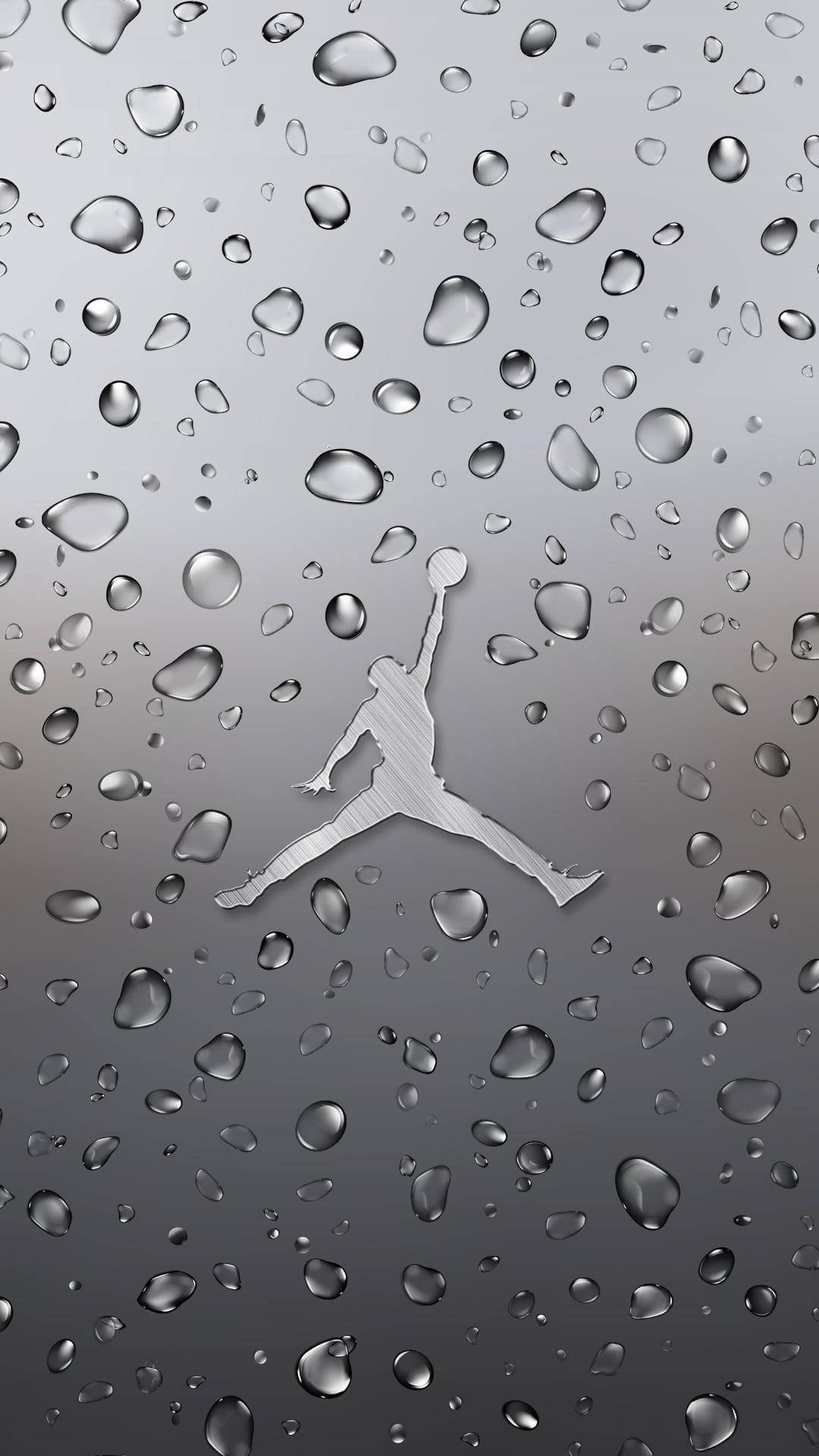 Jordan Logo Silver Chrome Texture Background