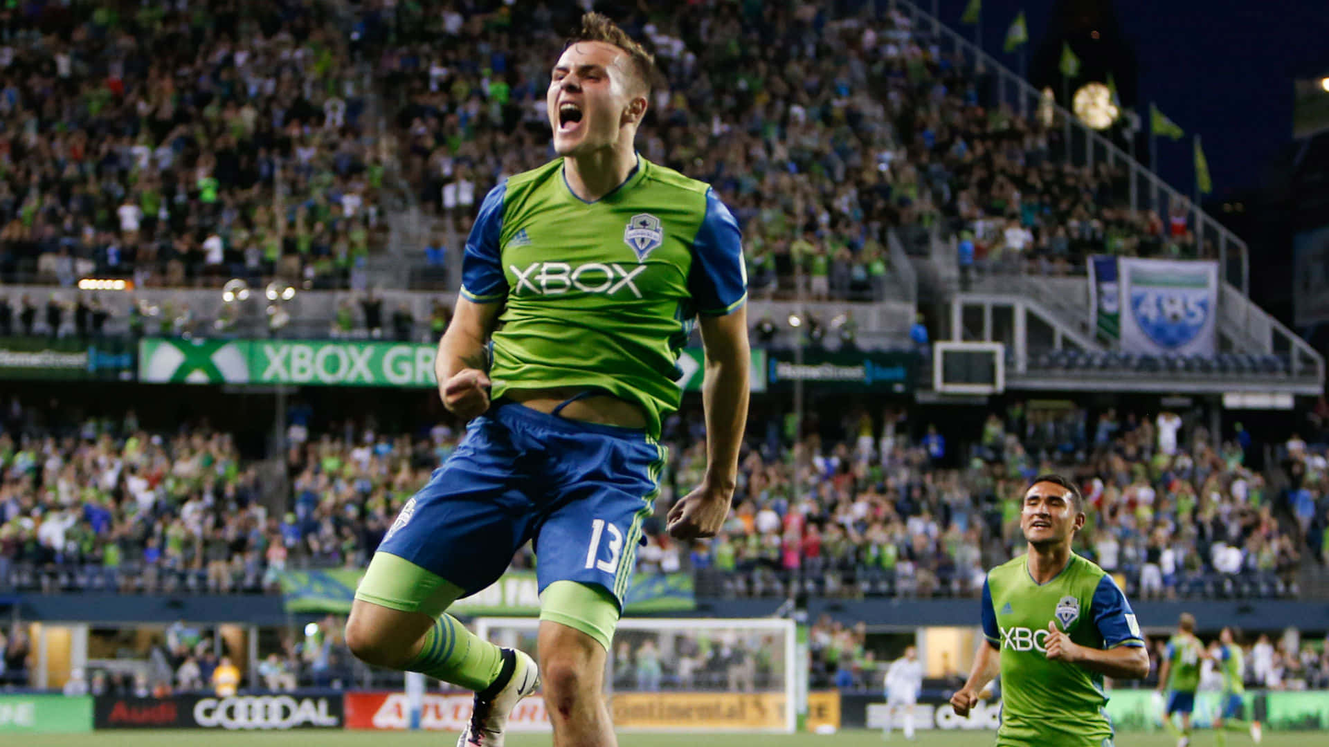 Jordan Morris In Seattle Sounders Versus Toronto Fc 2017 Background