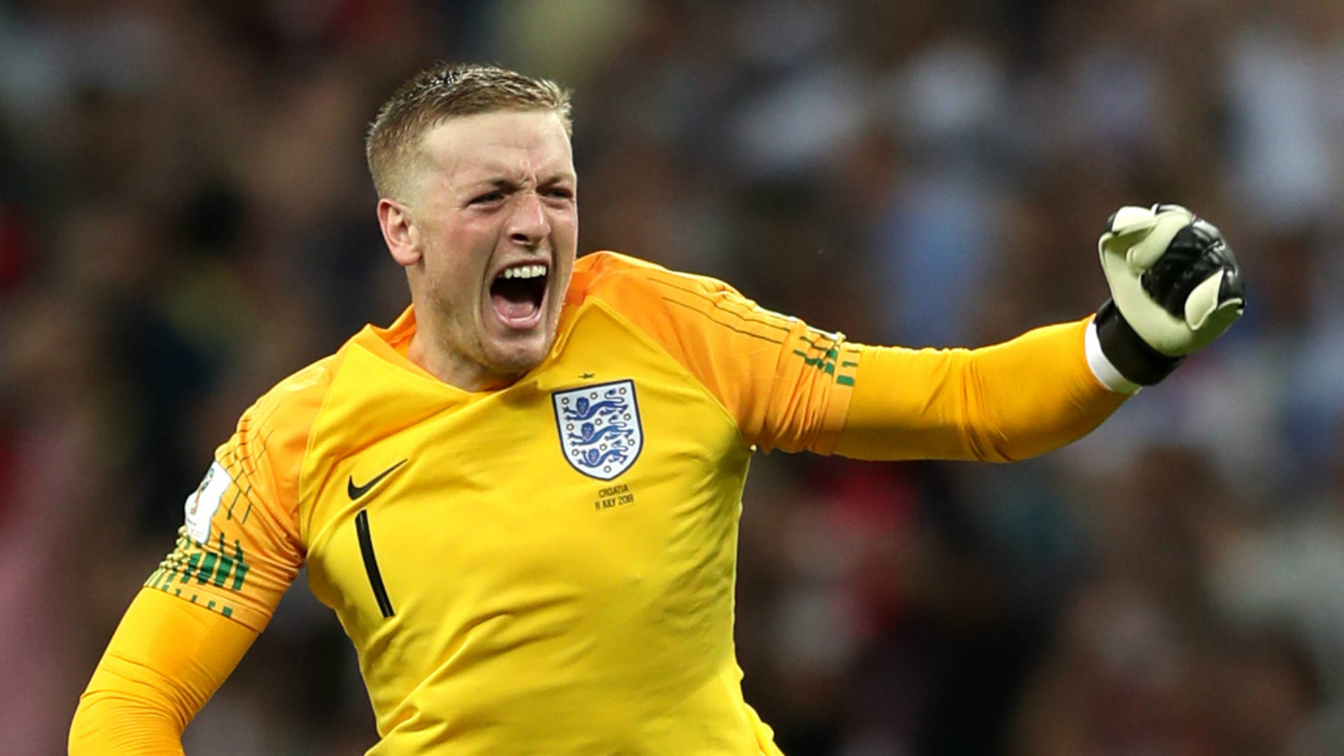 Jordan Pickford Wearing Yellow Background