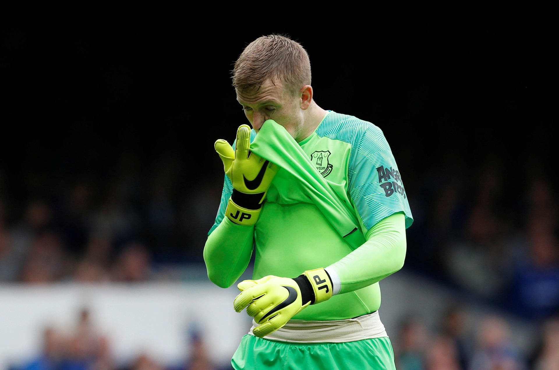 Jordan Pickford Wiping His Face