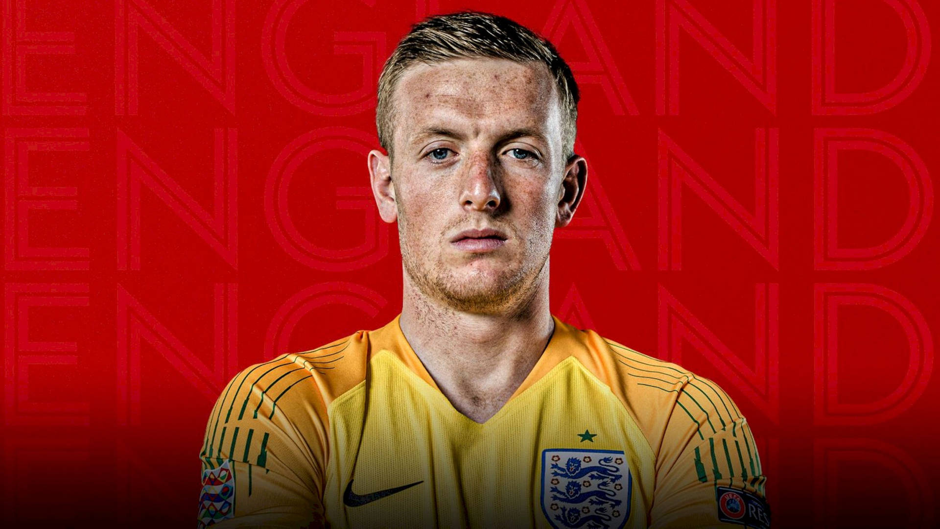 Jordan Pickford With Red Background Background