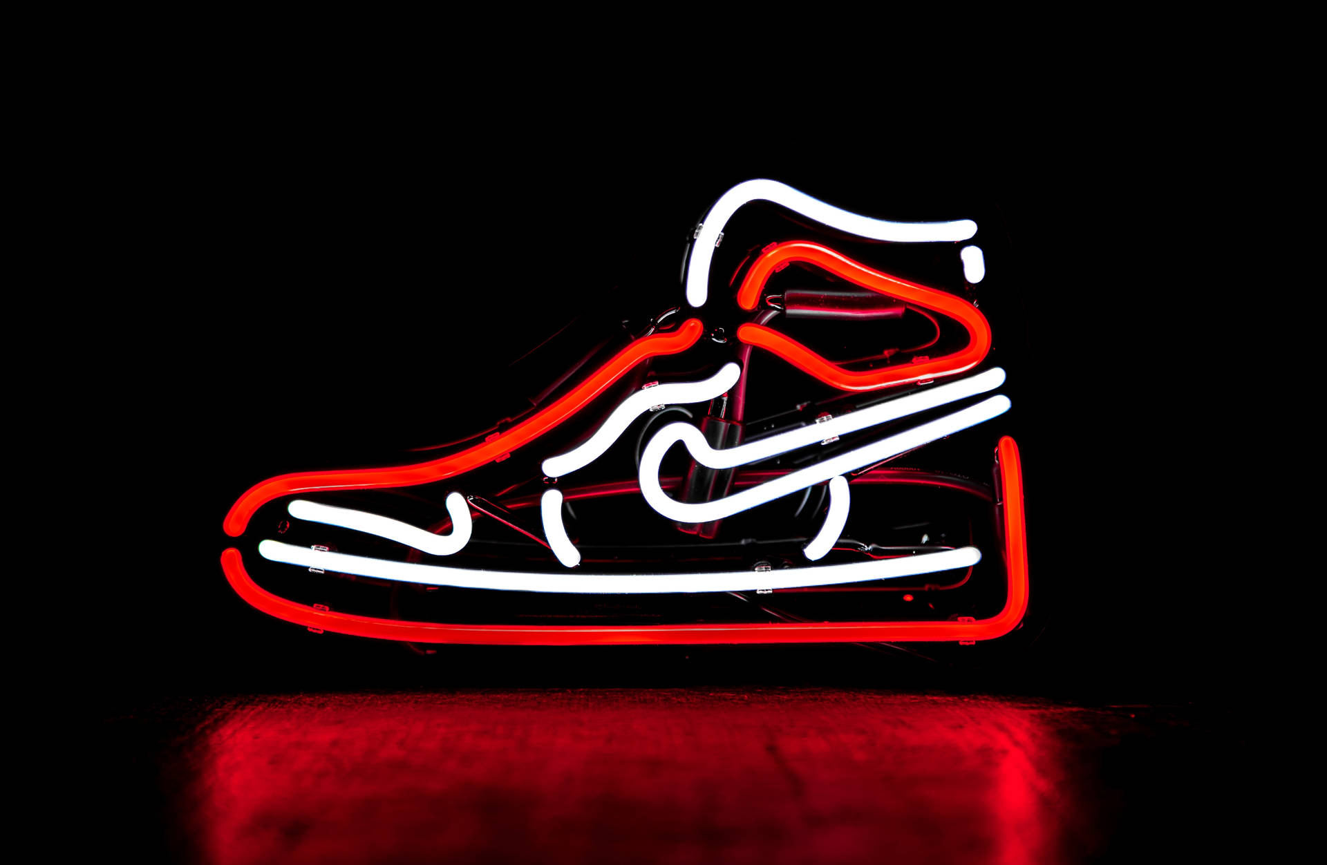 Jordan Shoes Neon Lights Background