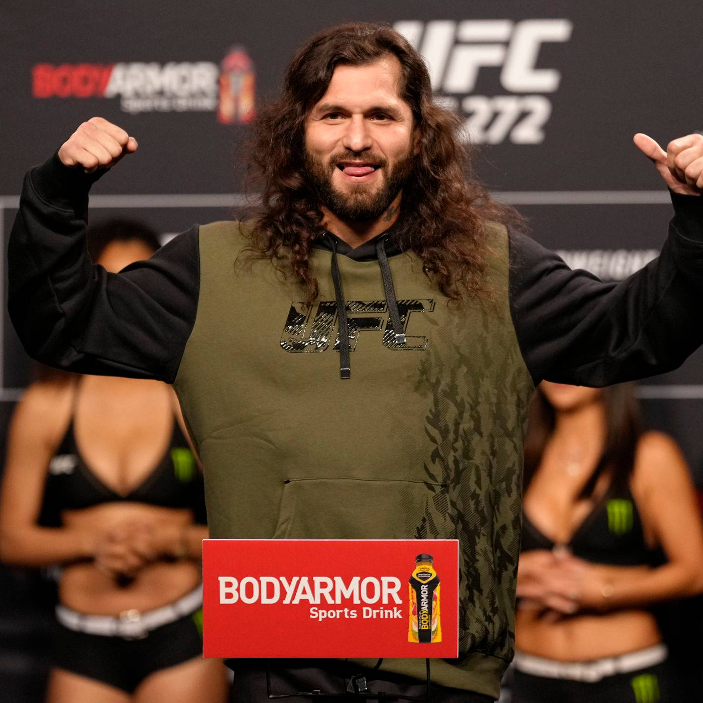 Jorge Masvidal In Hoodie Background