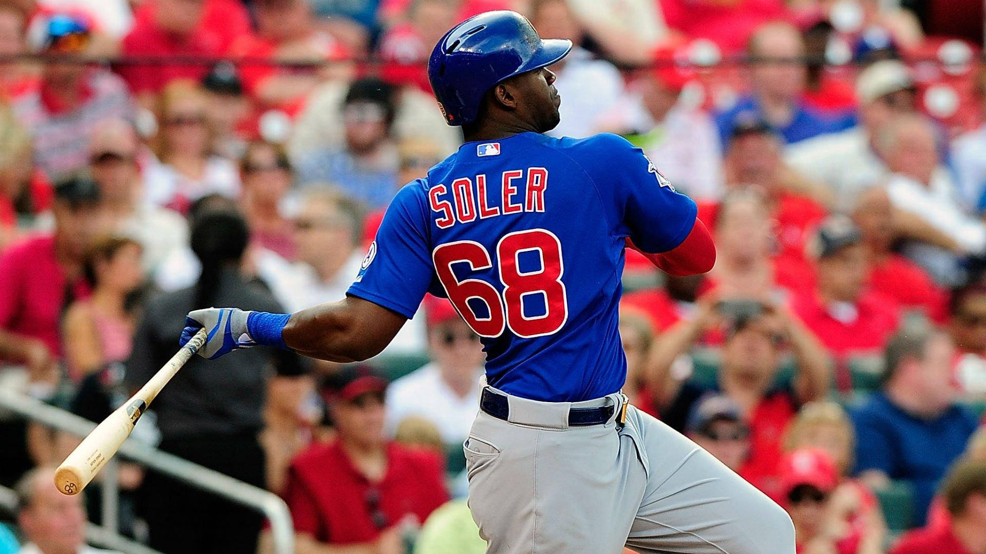 Jorge Soler In Blue After Swinging Background