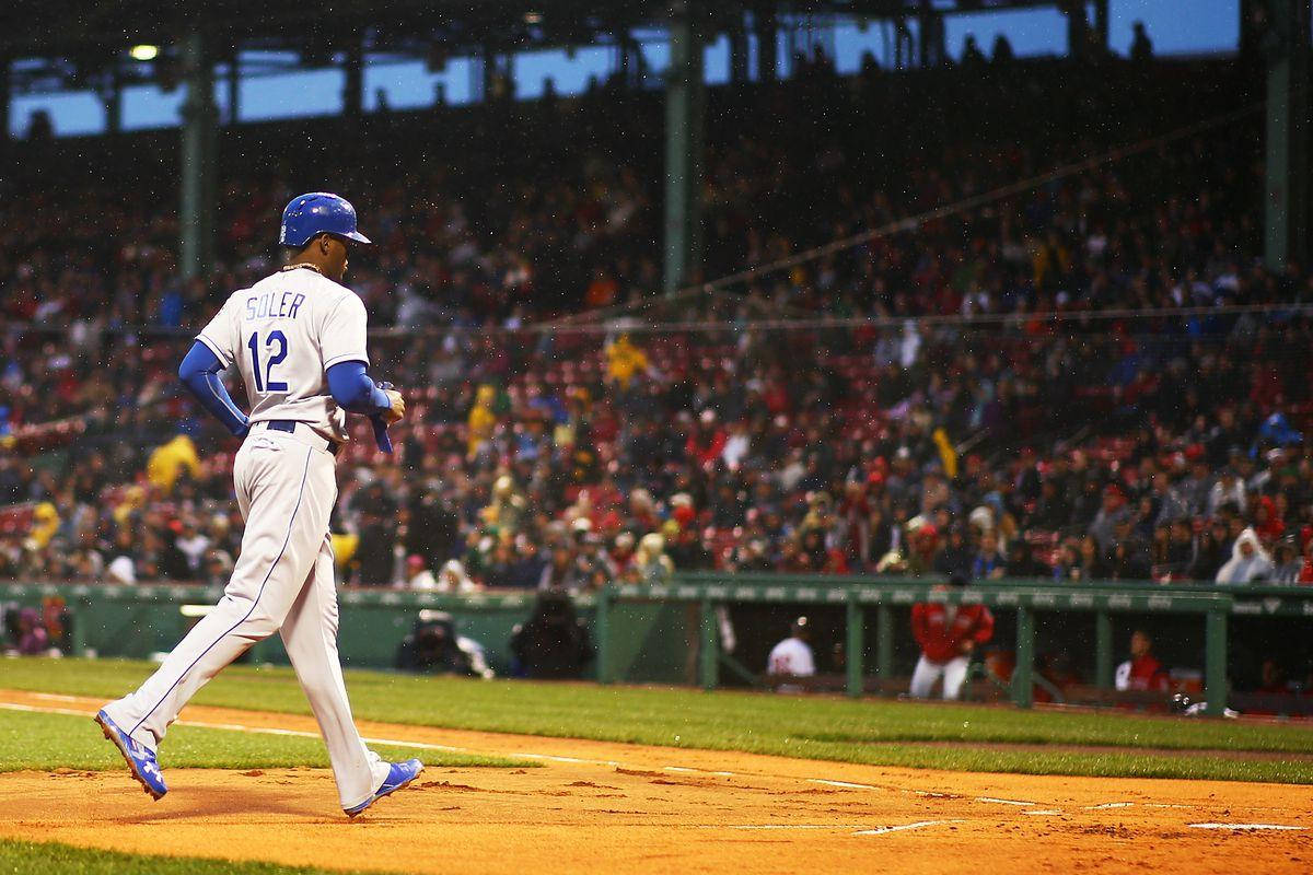 Jorge Soler Jogging Towards The Crowd Background