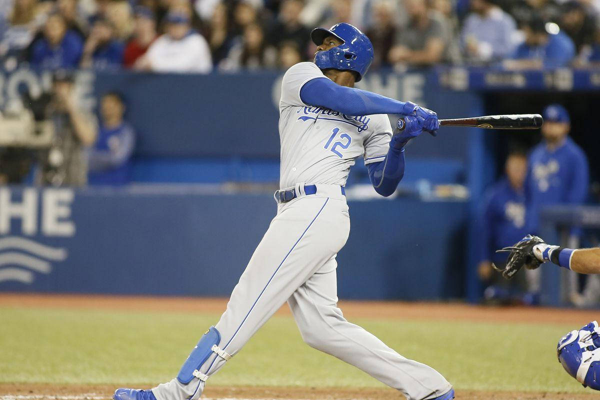 Jorge Soler Swinging Crowd Looks On