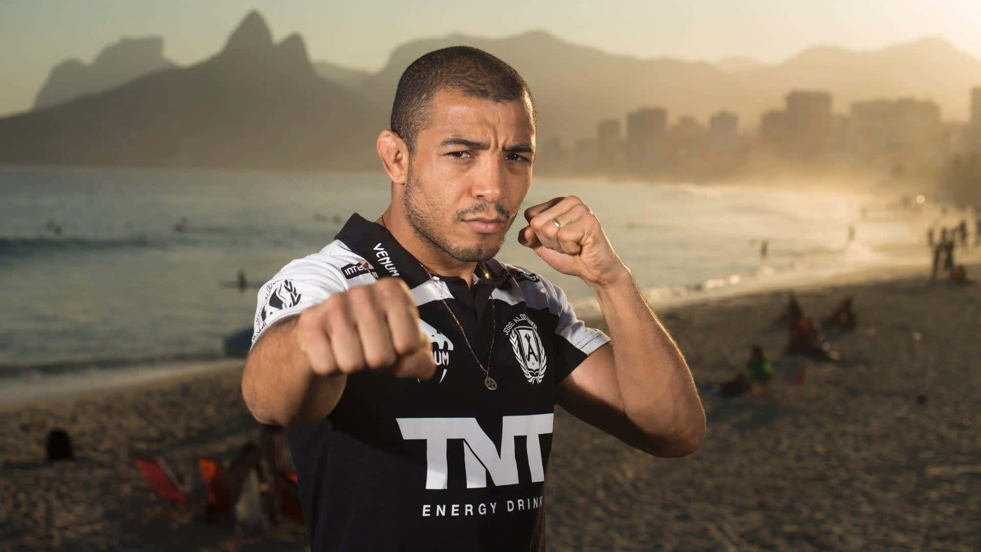José Aldo Meditating On A Sunset Beach.