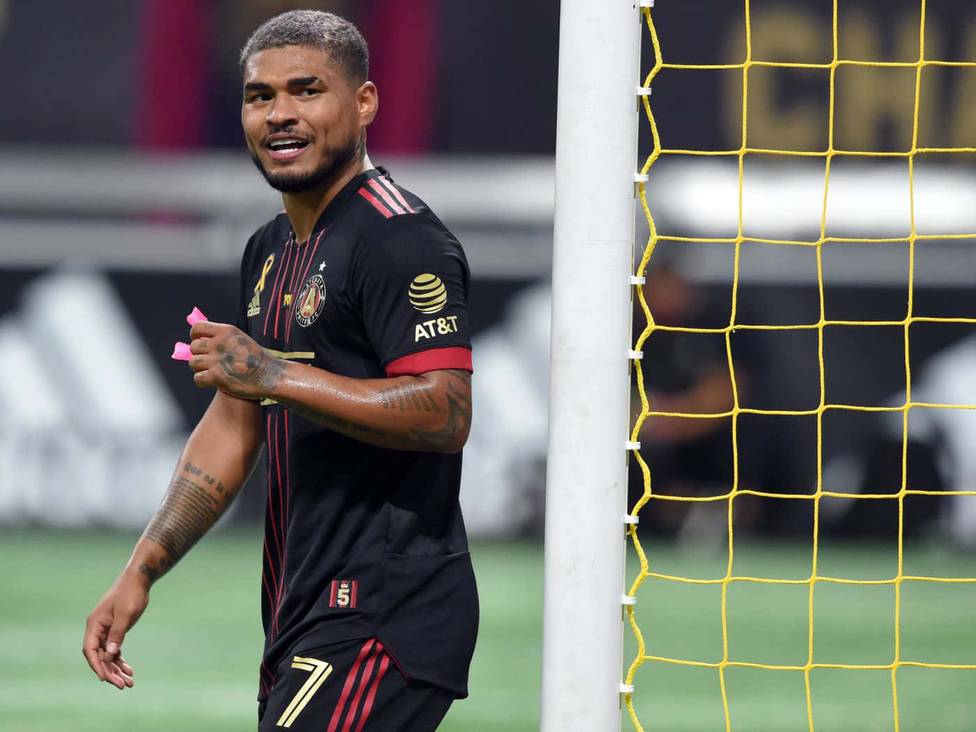 Josef Martinez Executing A Stunning Shot On Goal Background