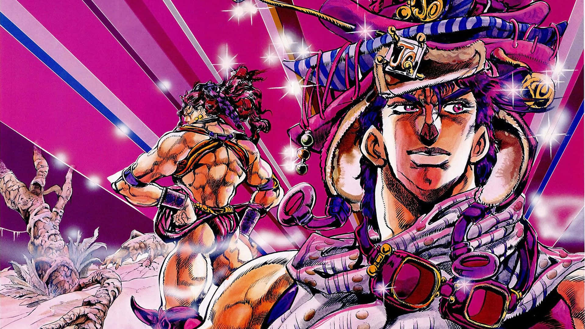 Joseph Joestar And Kars Jojo Manga Fanart Background