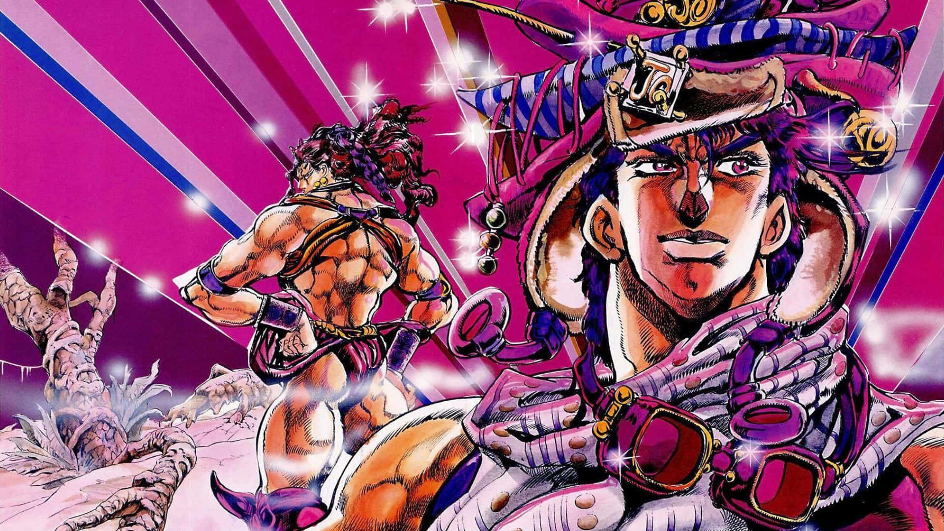 Joseph Joestar In Action, Ready For Battle Background