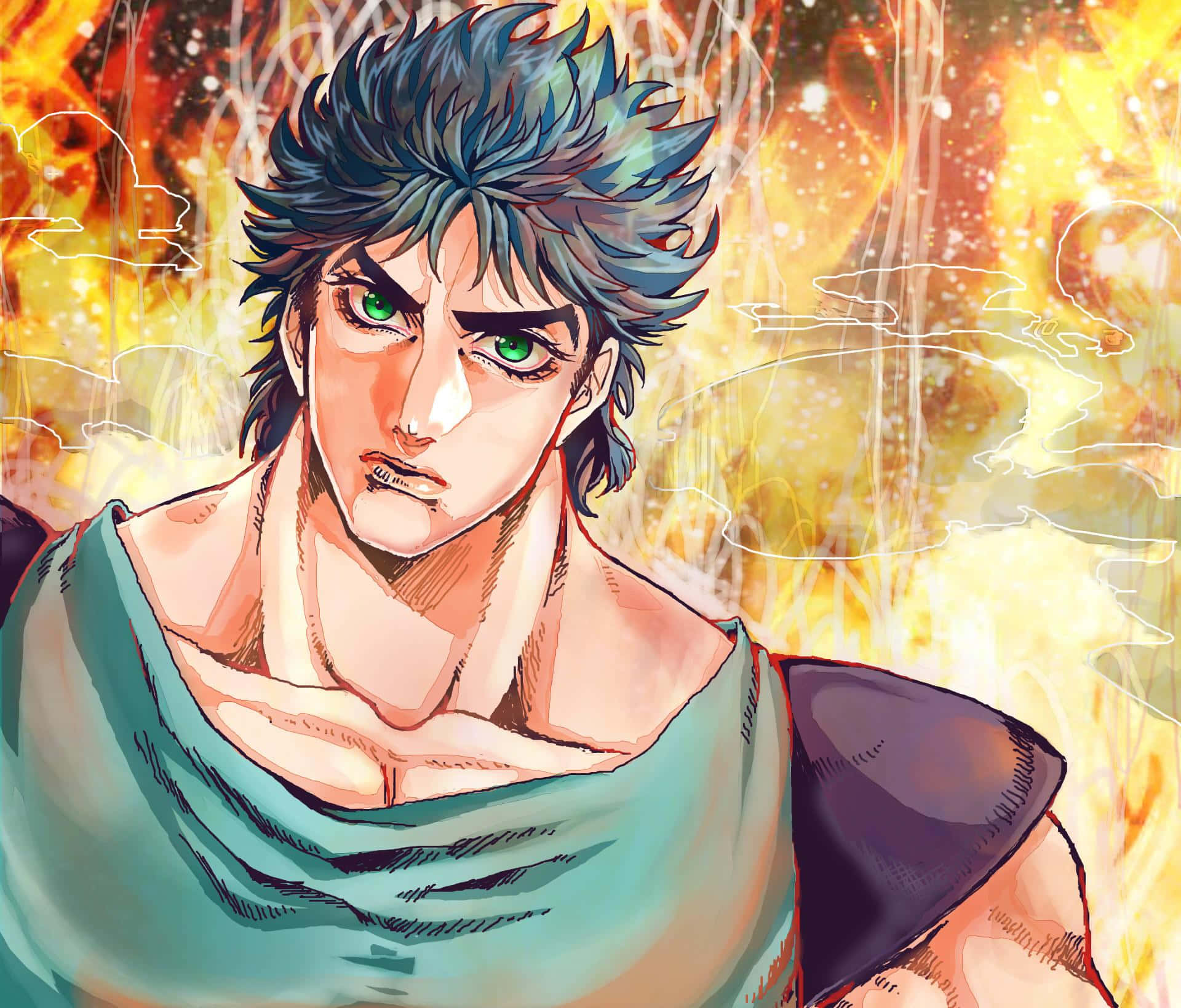 Joseph Joestar In Battle Pose Background