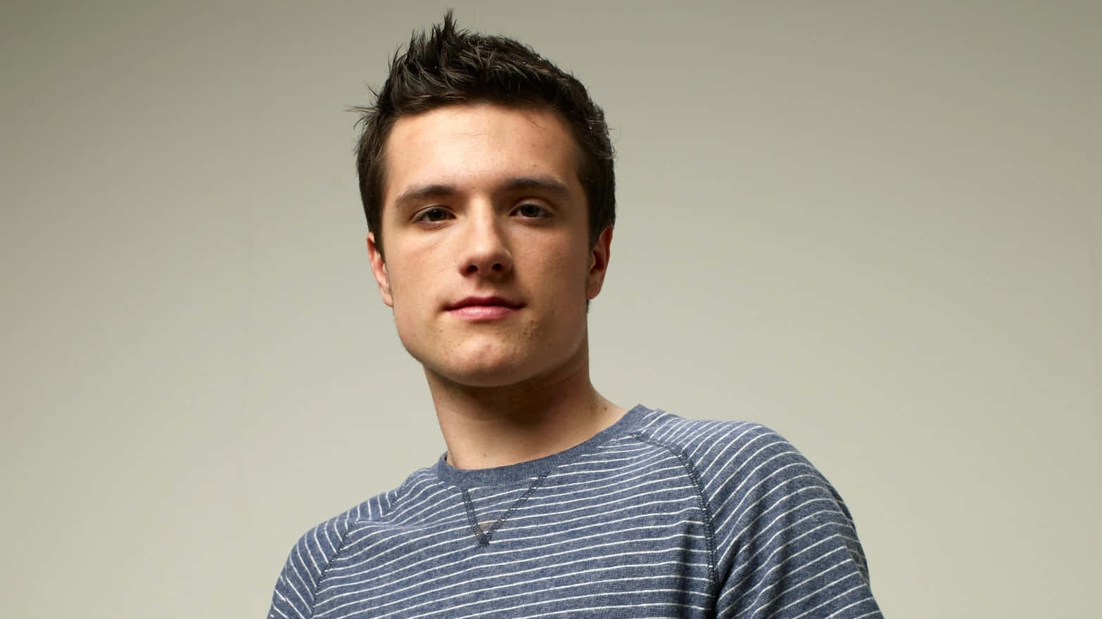 Josh Hutcherson Portrait Striped Shirt Background