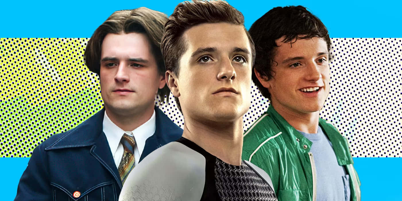 Josh Hutcherson Triple Portrait Collage Background