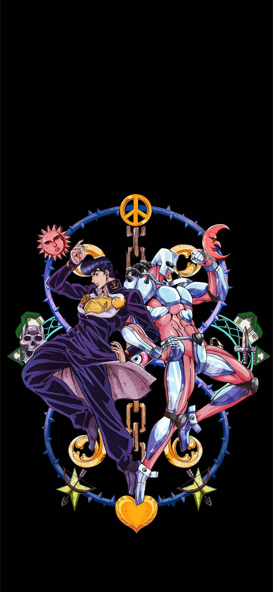 Jotaro And Killer Queen Jojo Iphone Background