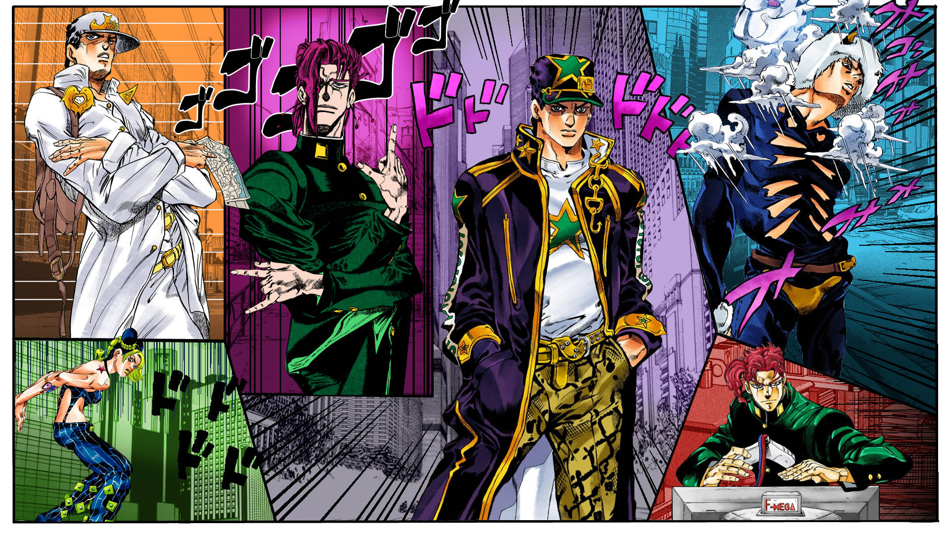 Jotaro Kujo And Jojo Characters Background
