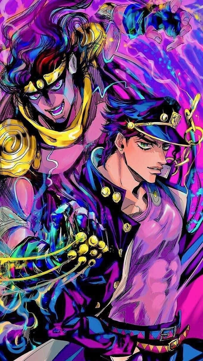 Jotaro With Star Platinum Jojo Manga Fanart Background