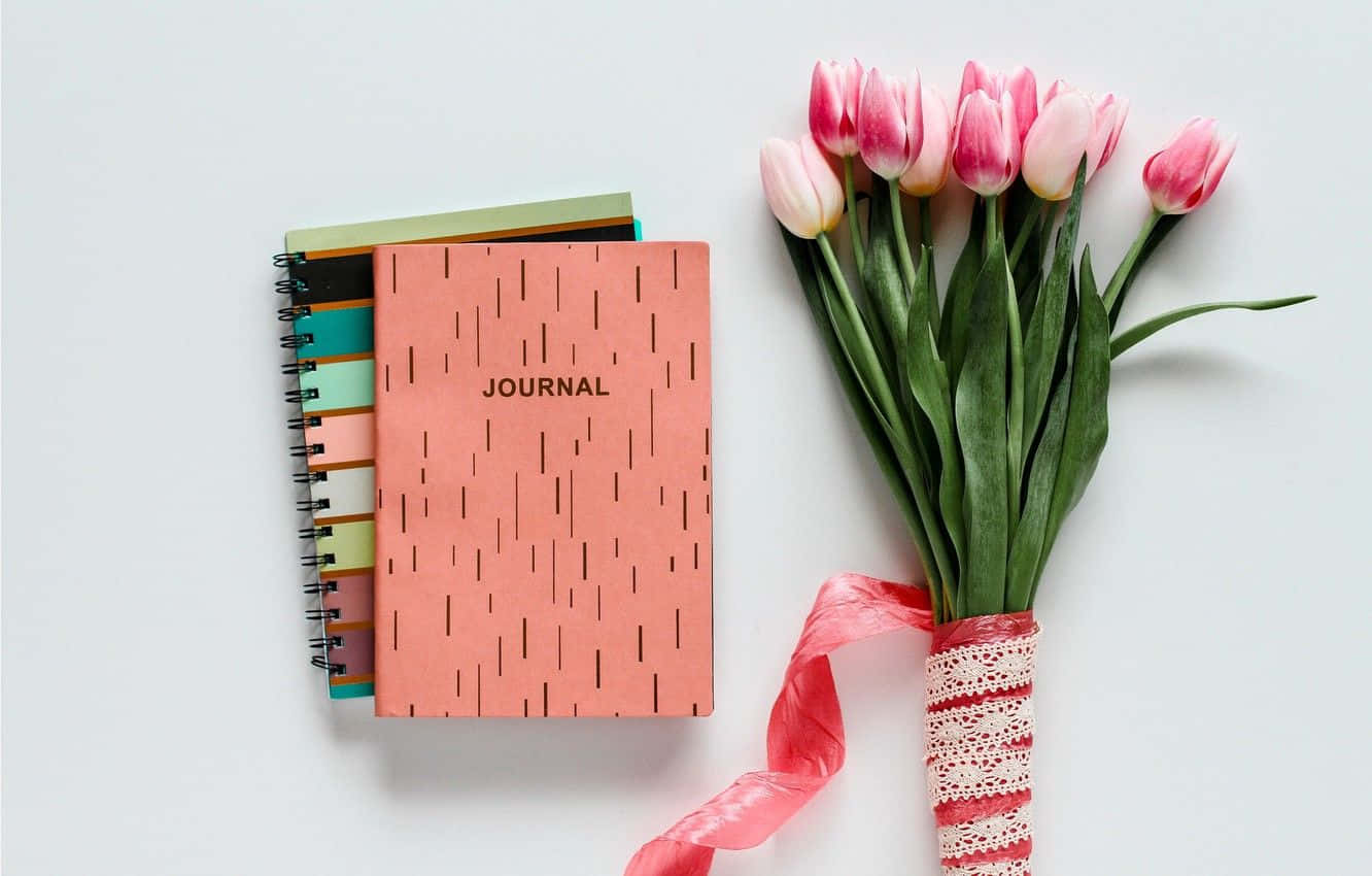 Journaland Tulips Flatlay Background