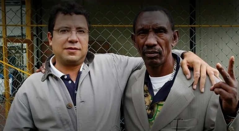 Journalist Alberto Salcedo Ramos And Antonio Cervantes Background