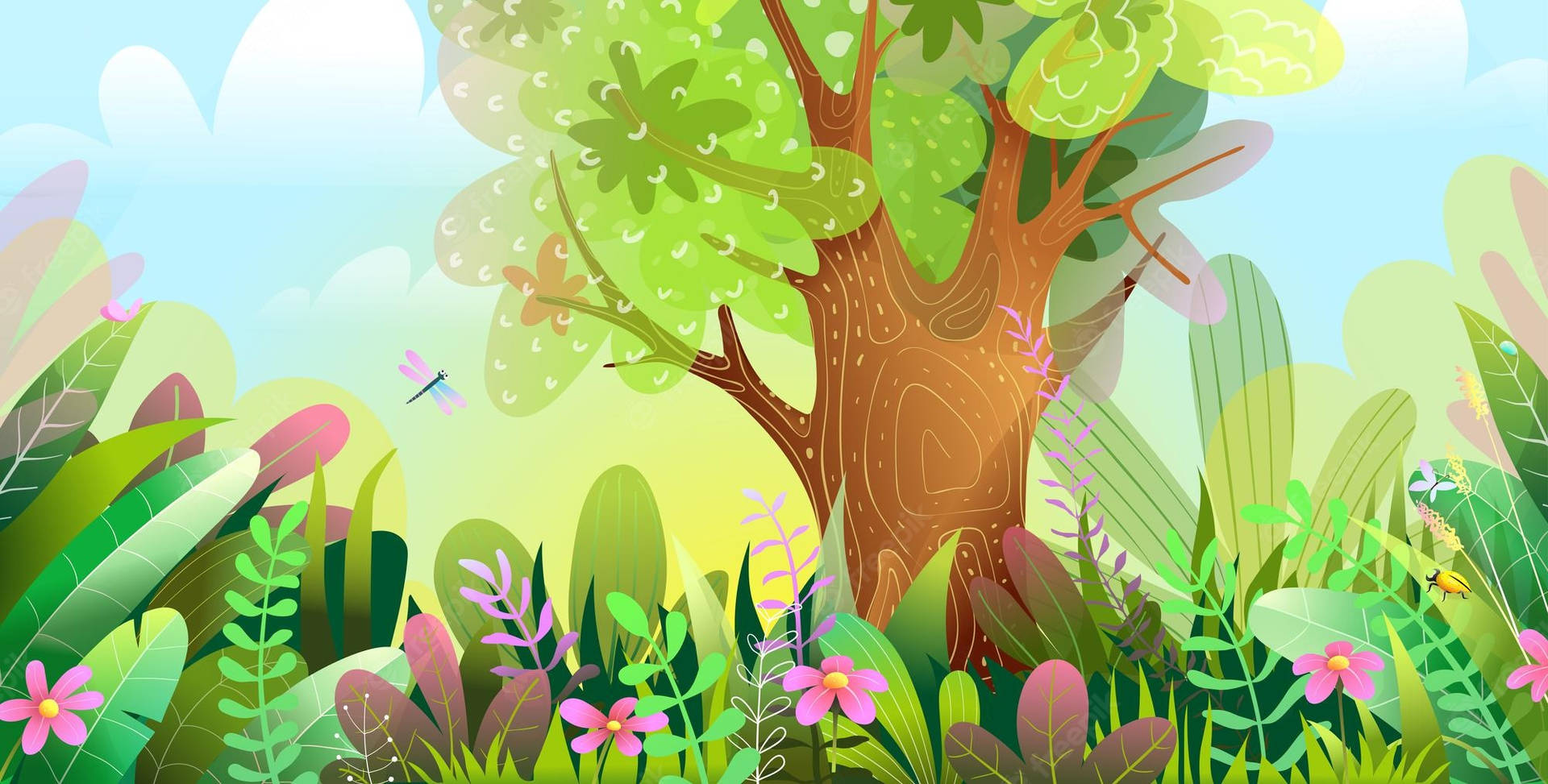 Journey Through The Enchanted Forest: A Blend Of Magic And Nature Background