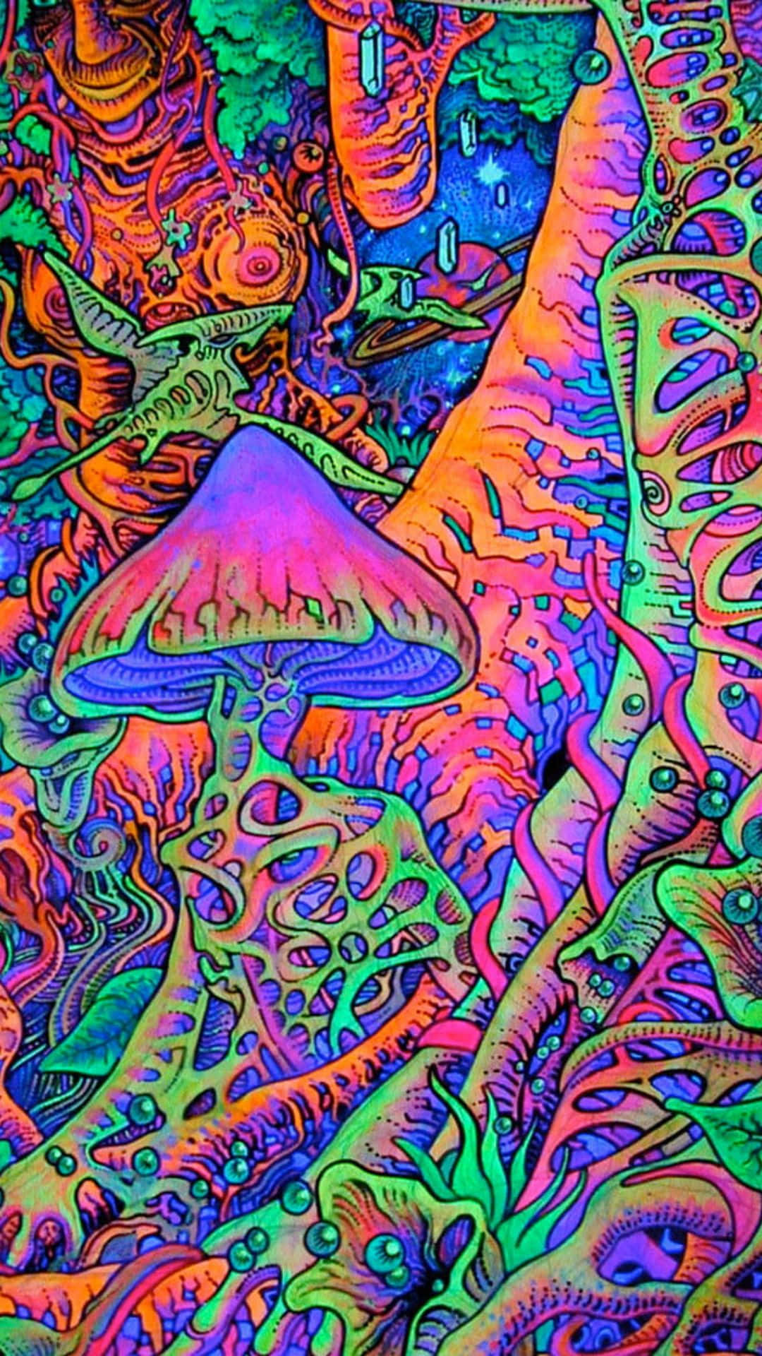 Journey Through The Psychedelic Vortex Background