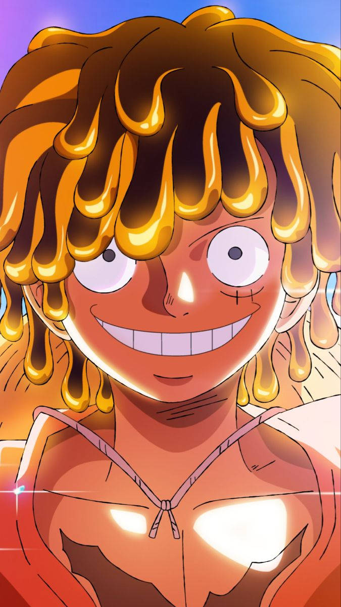 Joy Boy Luffy With Weird Hair Background