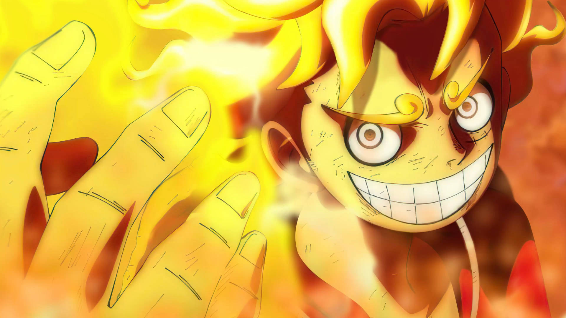 Joy Boy Luffy Yellow Glow Background