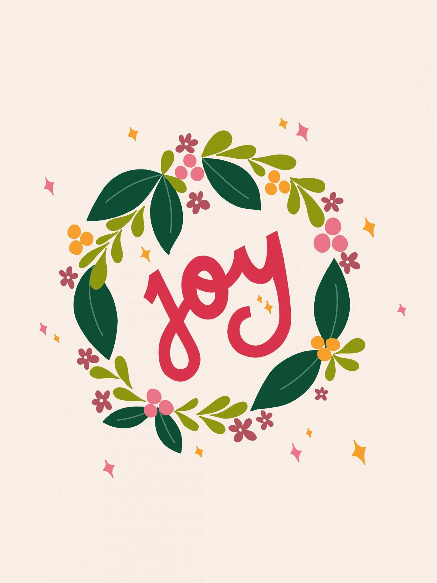 Joy Wreath Art Background