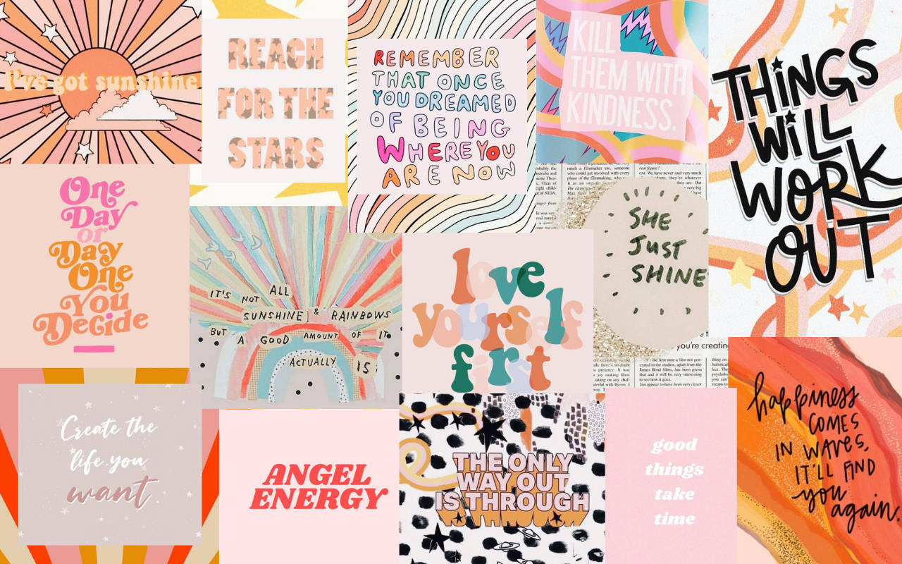 Joyful And Cute Pastel Mood Board Background