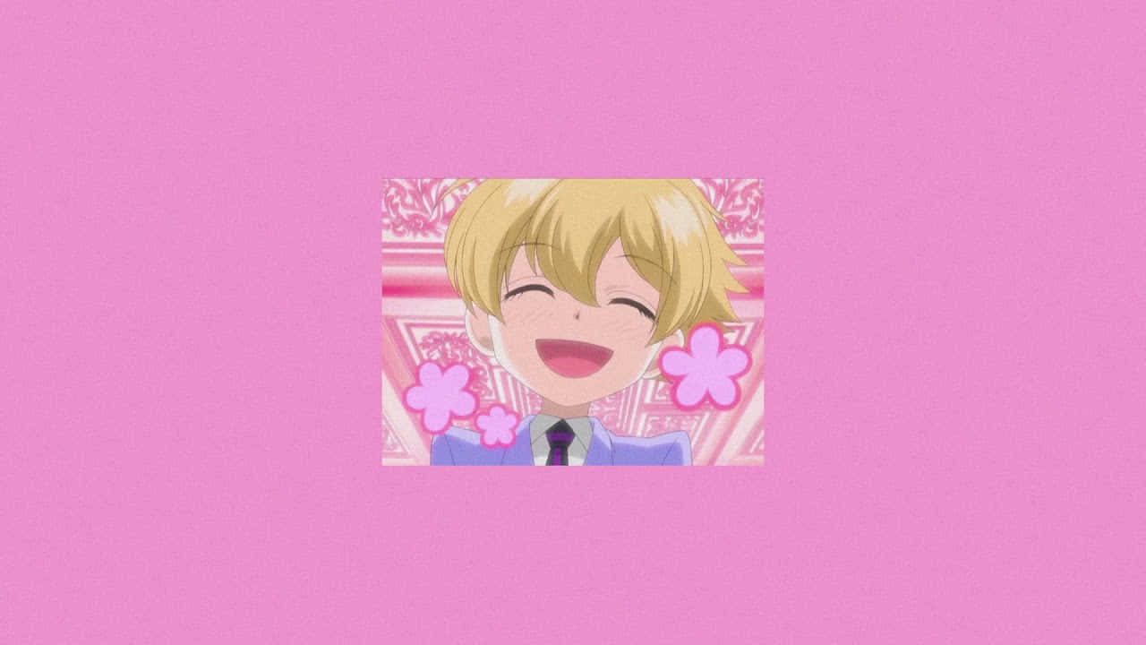 Joyful Anime Character Laughing Background
