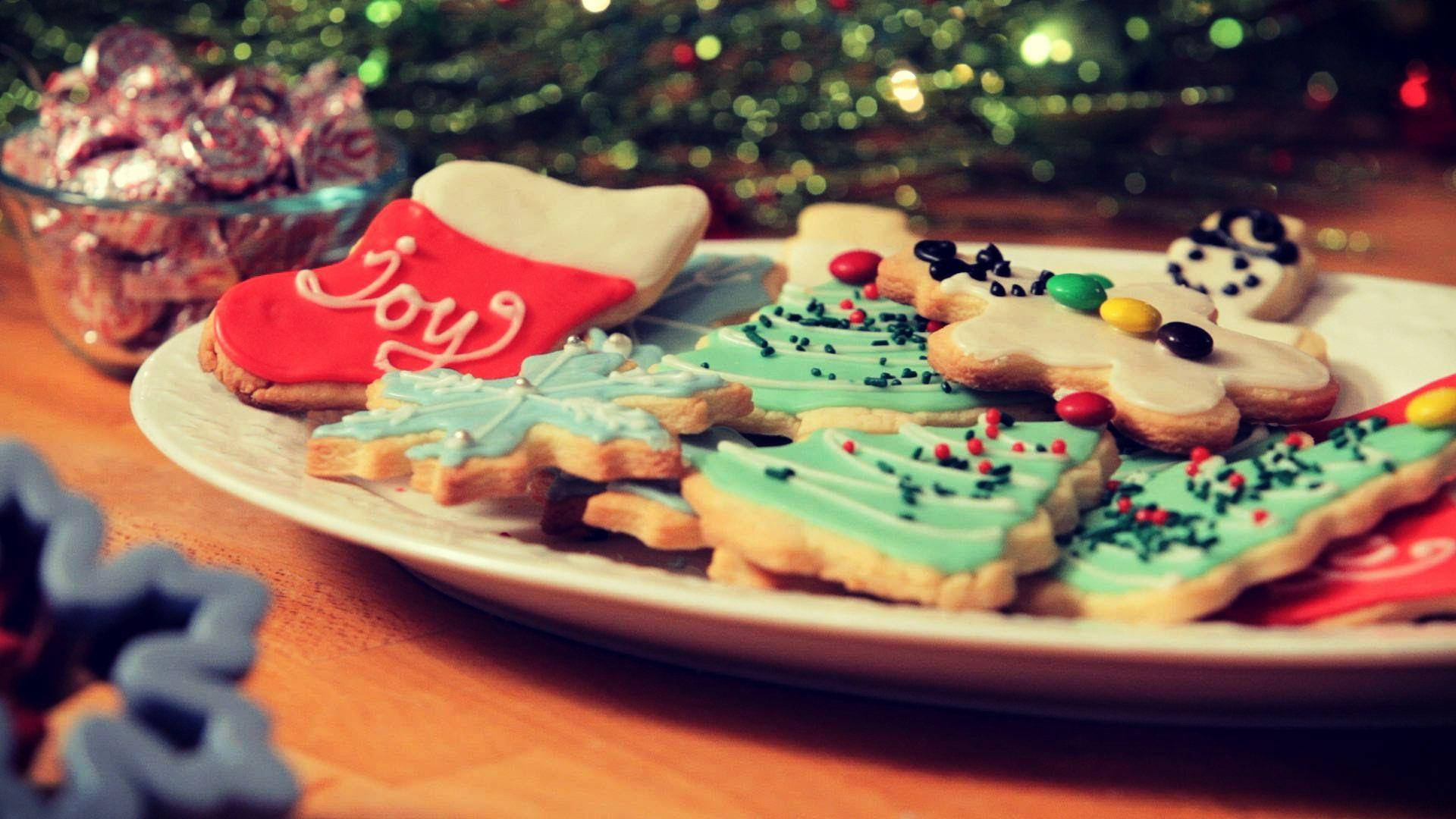 Joyful Christmas Cookies Background