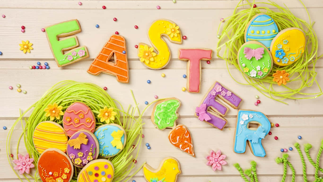 Joyful Easter - Celebrate With Adorable Bunnies! Background