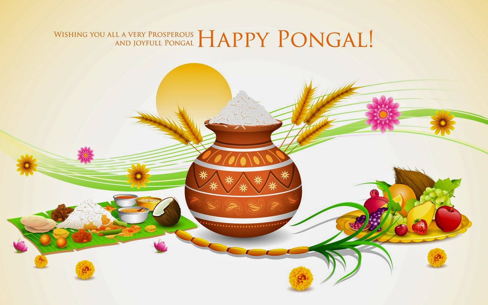Joyful Happy Pongal Message Background
