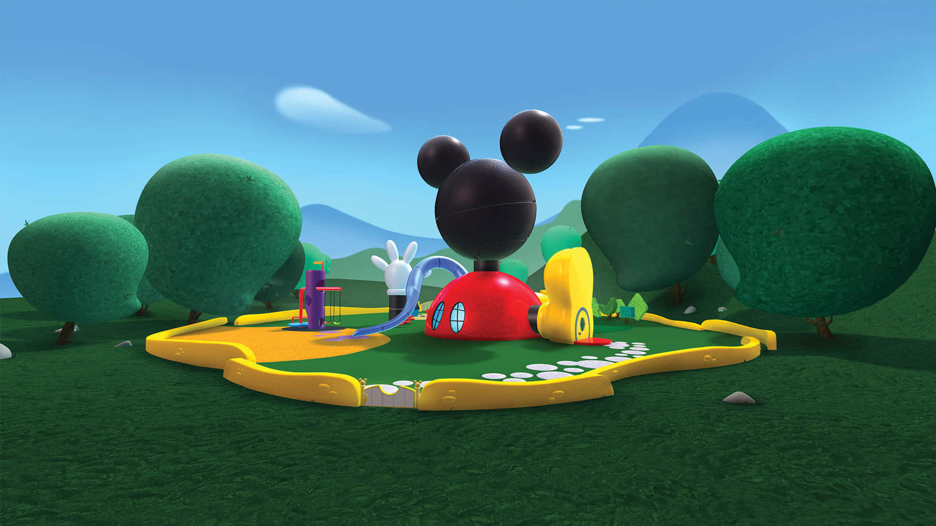 Joyful Living In Mickey Mouse's Home Background