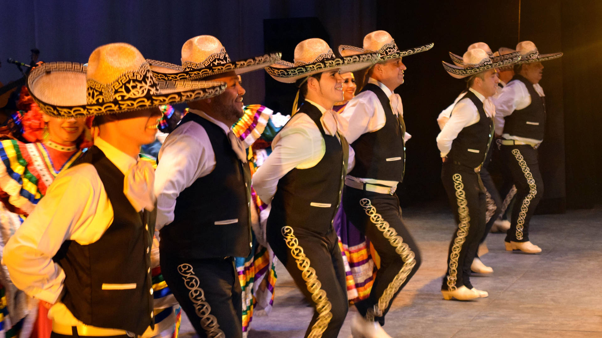 Joyful Mexican Man Dancing Background