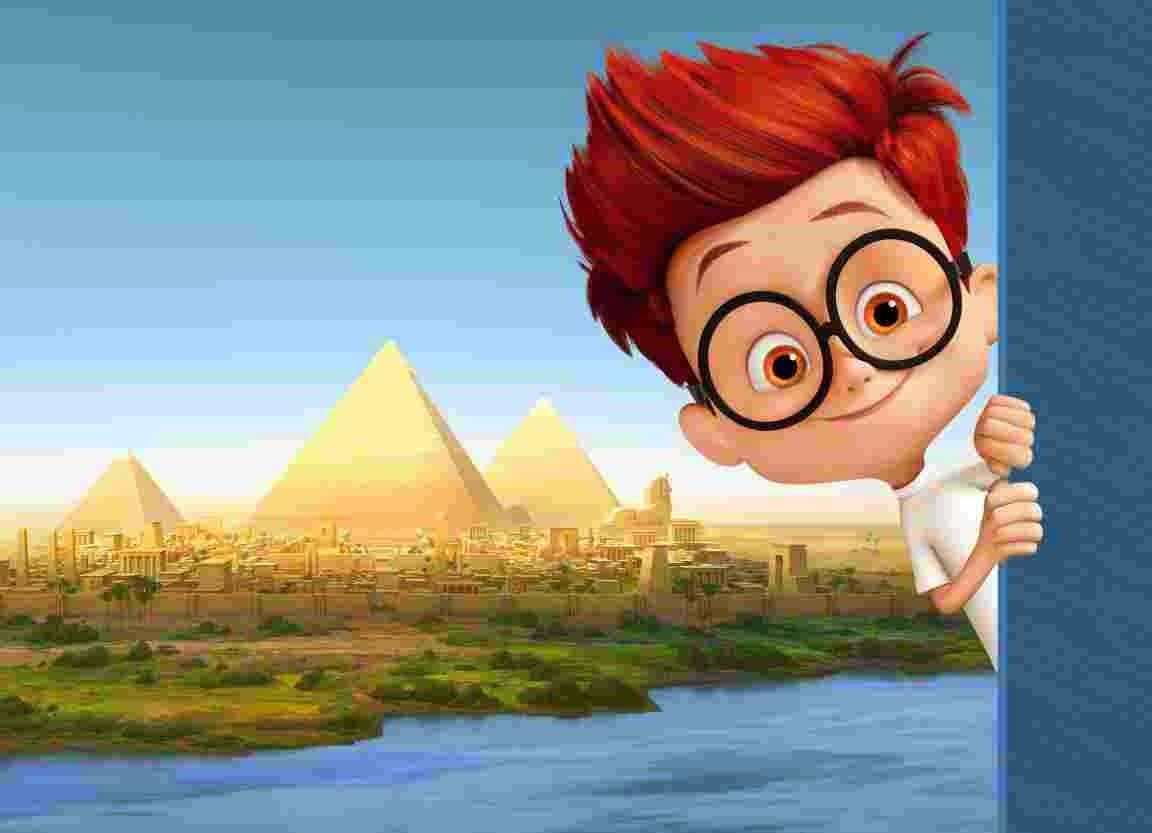 Joyful Moment Of Mr. Peabody And Sherman Against A Vibrant Backdrop Background