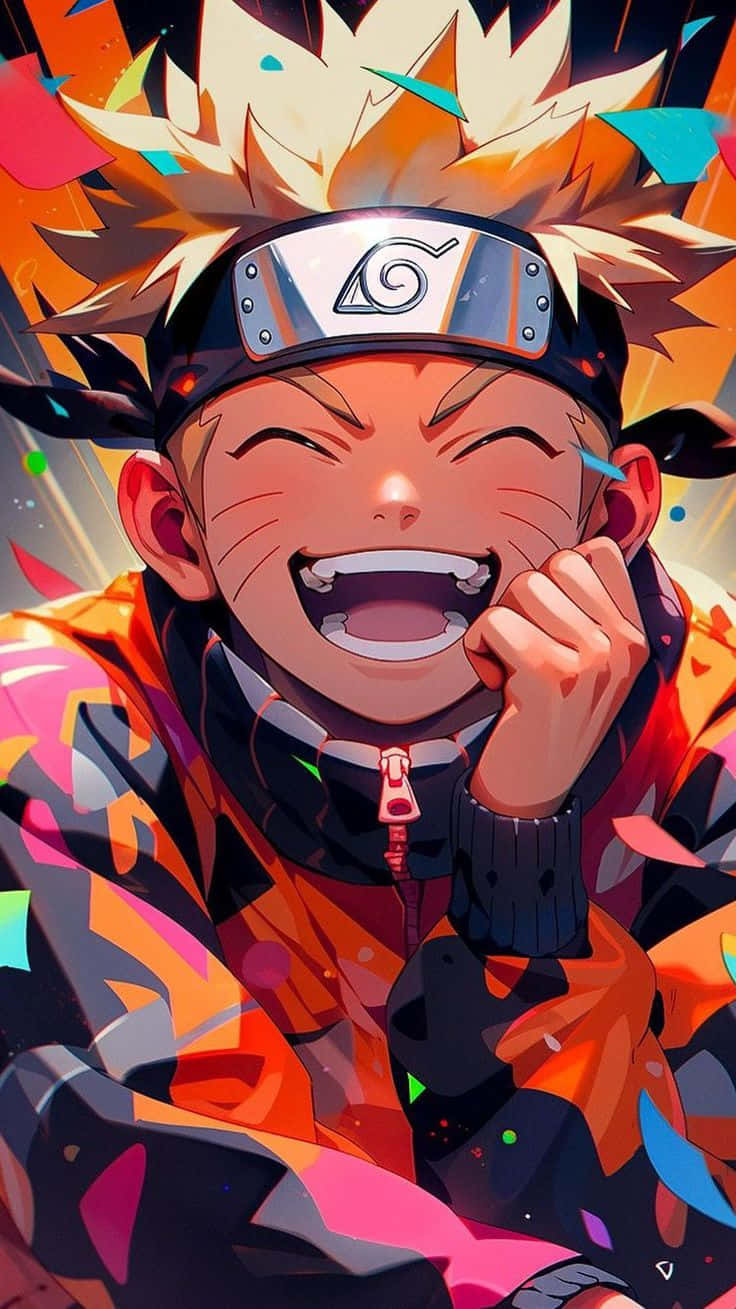Joyful Naruto Uzumaki Vibrant Artwork Background