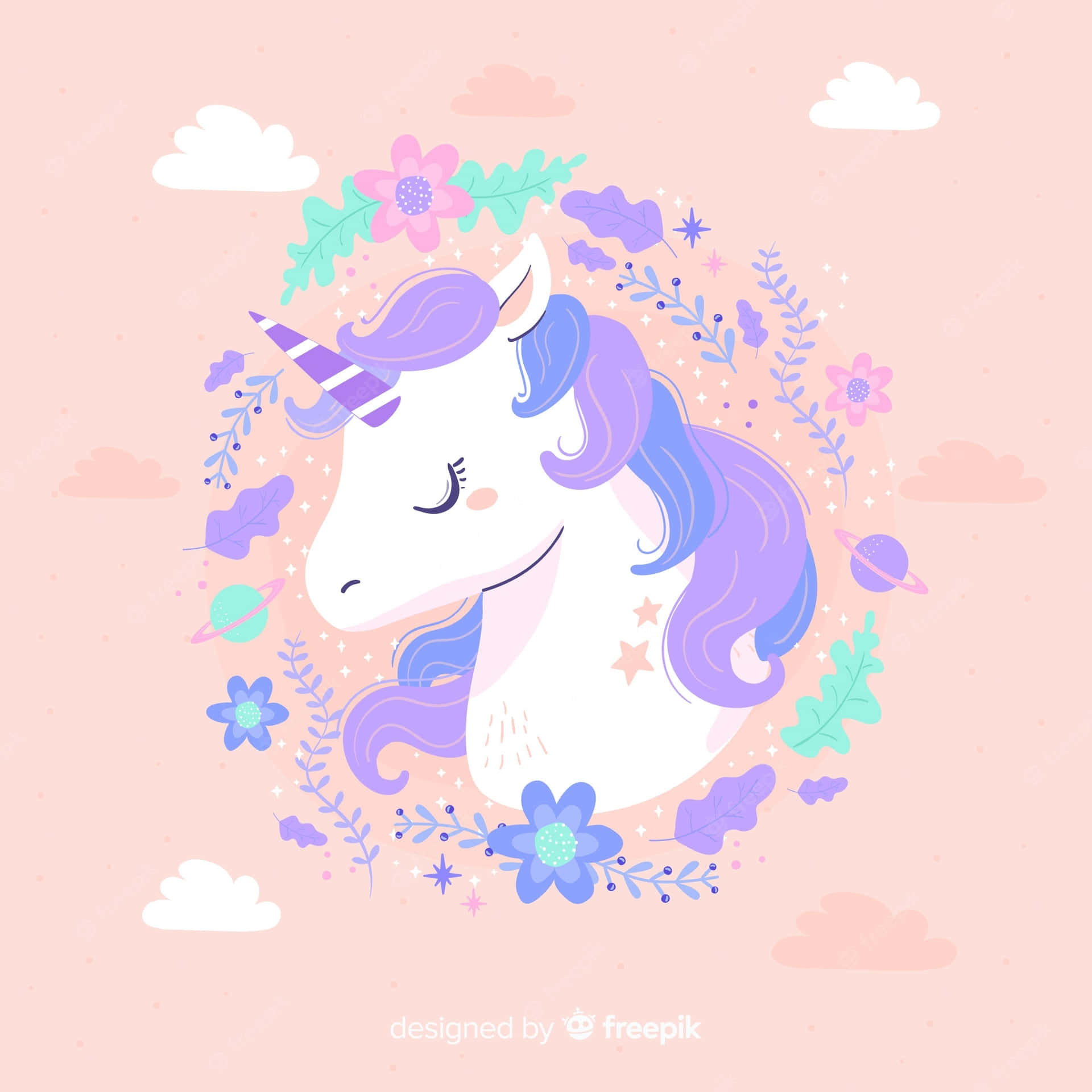 Joyful Pastel Colours Illuminate The Magical Unicorn Background