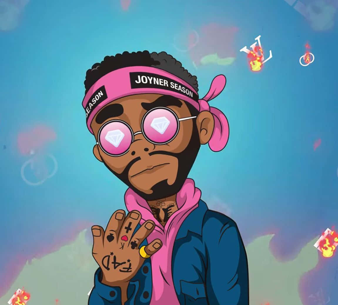 Joyner Lucas Rocking A Guitar In The Studio Background