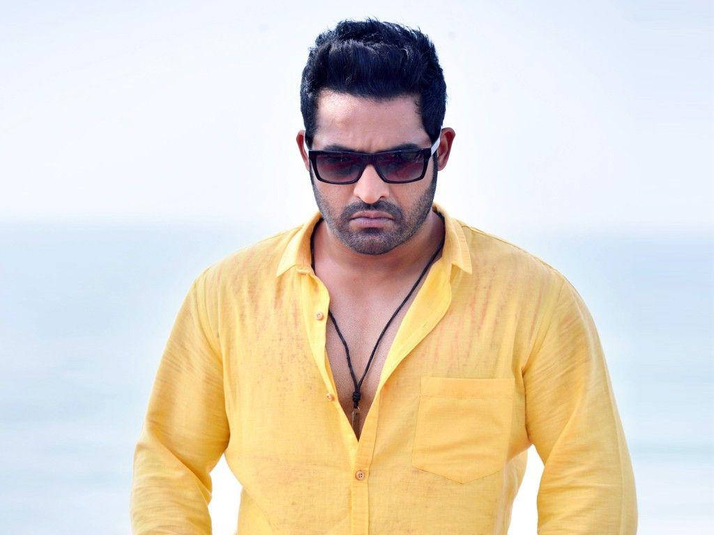 Jr Ntr In Yellow Shirt Background