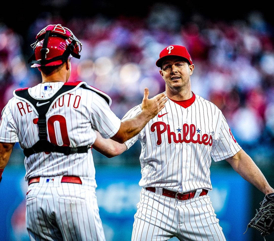 Jt Realmuto Approaching Teammate Background